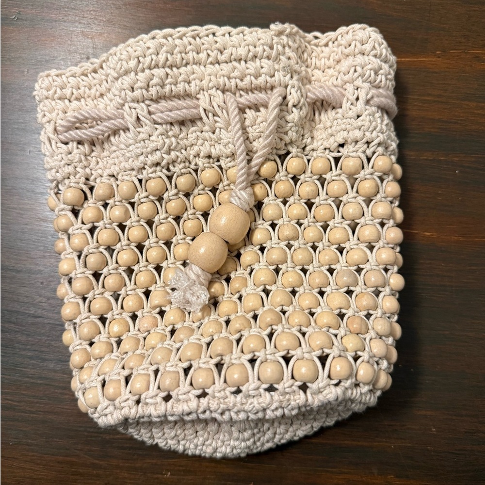 Madewell beaded drawstring bag